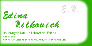 edina milkovich business card